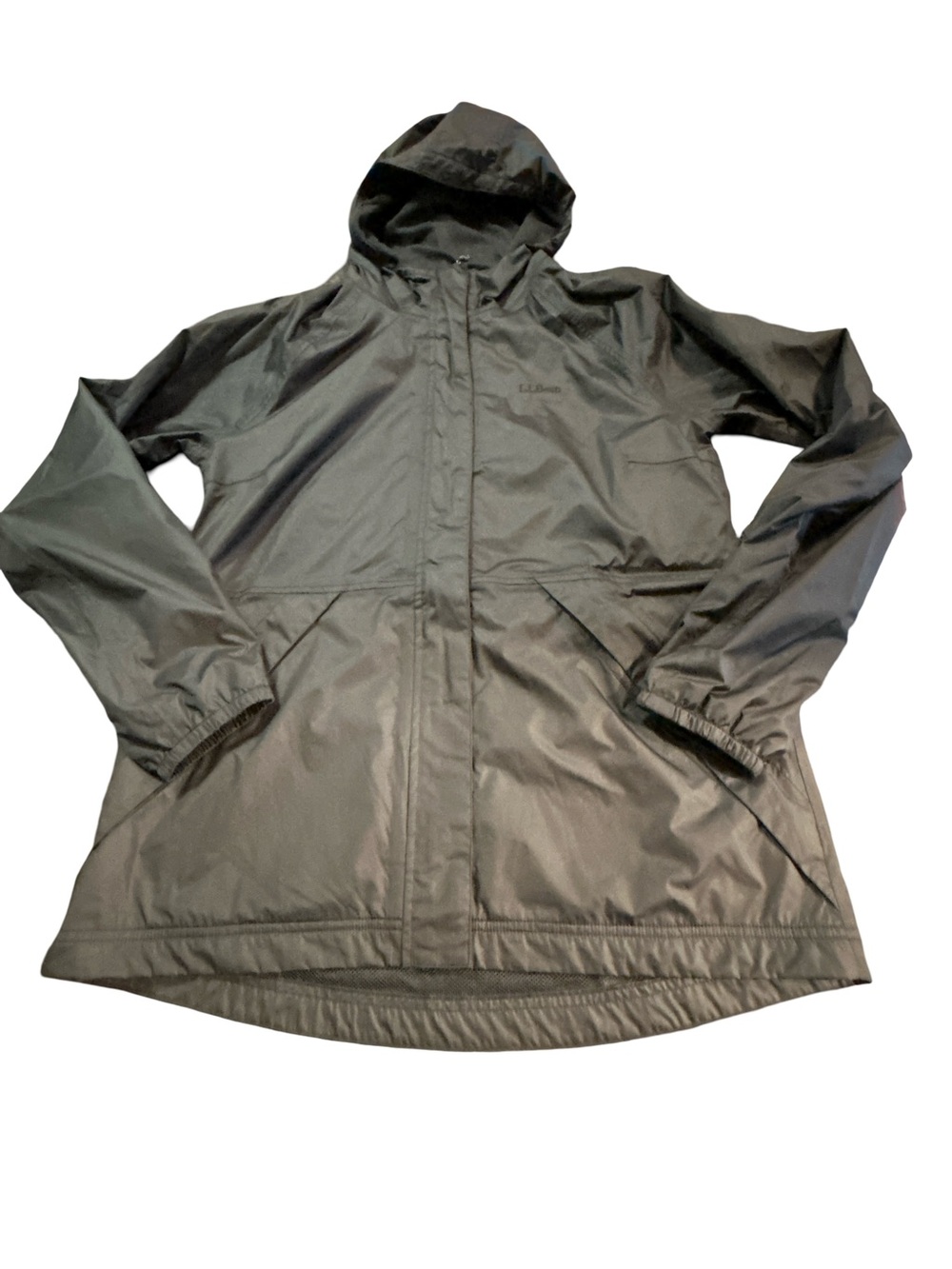L.L.Bean Women's Black Hooded Windbreaker Jacket Small Outdoors Gorpcore Utility